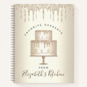 Recept Cookbook Cake Gold Glitter Drip Bakkerij Ch Notitieboek (Voorkant)