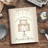 Recept Cookbook Cake Gold Glitter Drip Bakkerij Ch Notitieboek