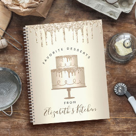 Recept Cookbook Cake Gold Glitter Drip Bakkerij Ch Notitieboek