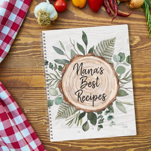 Recept Cookbook Organizer Rustiek Hout Notitieboek