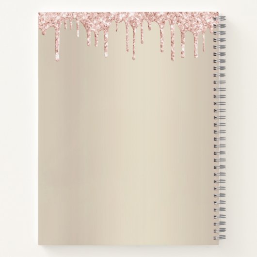 Recept Cookbook Roze Cake Bakkerij Glitter Drip Go Notitieboek (Achterkant)