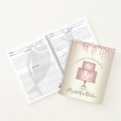 Recept Cookbook Roze Cake Bakkerij Glitter Drip Go Notitieboek (Binnen)