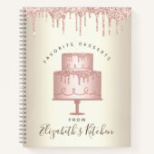 Recept Cookbook Roze Cake Bakkerij Glitter Drip Go Notitieboek (Voorkant)