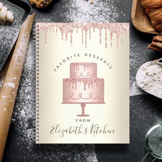 Recept Cookbook Roze Cake Bakkerij Glitter Drip Go Notitieboek