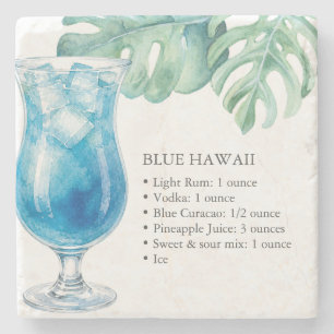 Recept drank blauwe hawaii drank sterkedrank onder stenen onderzetter