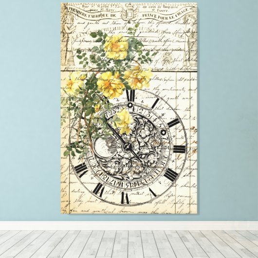  recept en bloemen canvas afdruk (Insitu (Houten vloer))