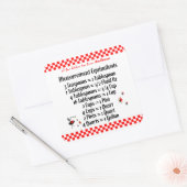 Recept Equivalenten MomsRetro Keuken Tips Vierkante Sticker (Envelop)