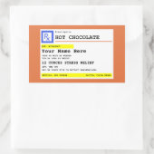 Recept Hot Chocolate gepersonaliseerd Rechthoekige Sticker (Tas)