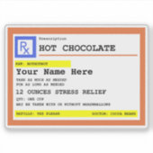 Recept Hot Chocolate gepersonaliseerd Sticker (Voorkant)