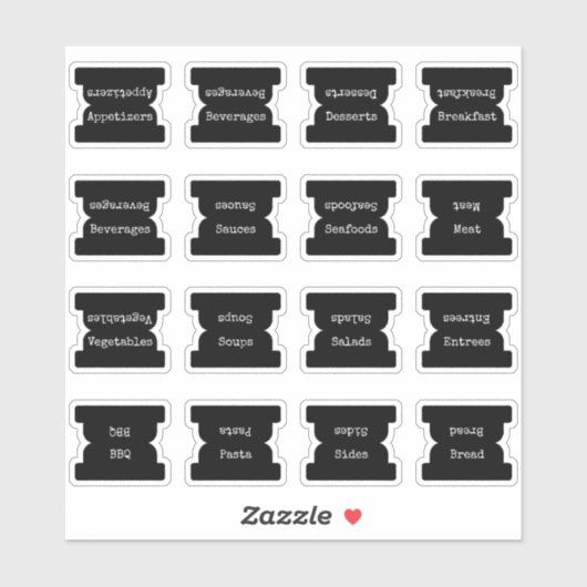 Recept Index Scheidingstabblad Zwart Vouwbaar Sticker (Vel)