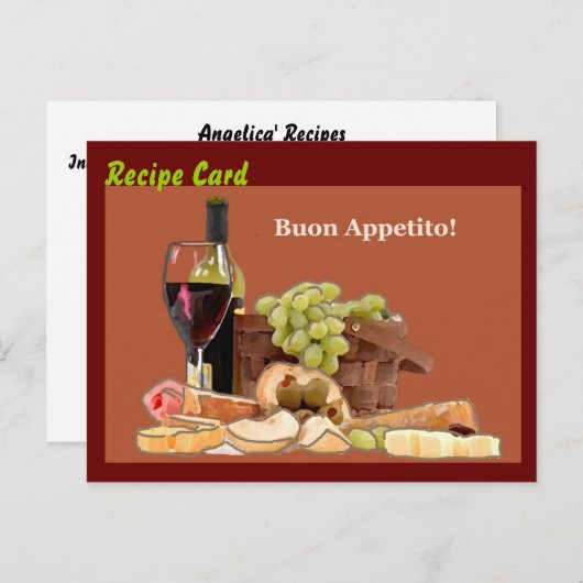 Recept Kaart Cadeau Set - Buon Appetito (Voorkant / Achterkant)