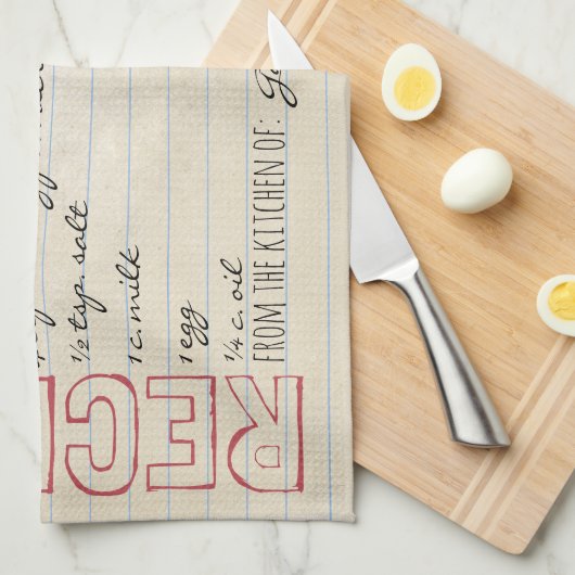 Recept Kaart-Cornbread Recept-Pas het aan! Theedoek (Quarter Fold)