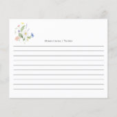 Recept Kaart Eenvoudige Elegante Waterverf Wildblo (Achterkant)