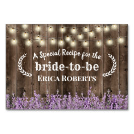 Recept Kaart | Lavendel Bloemen Rustiek Hout