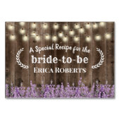 Recept Kaart | Lavendel Bloemen Rustiek Hout (Voorkant)