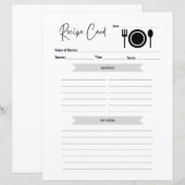Recept Kaart | Leeg schrijven in Kaart Minimal Ele (Voorkant / Achterkant)