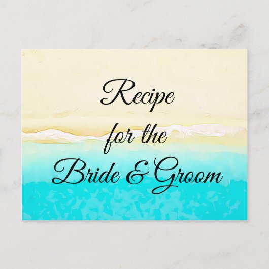 Recept Kaart Ocean Shore Beach thema bruiloft (Voorkant)