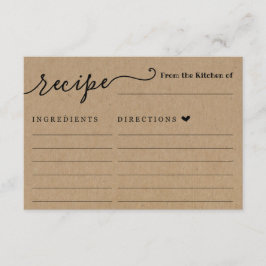 Recept Kaart op rustieke Kraft achtergrond