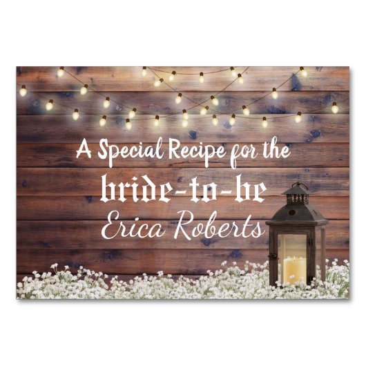 Recept Kaart | Rustic Barn Lantern Vrijgezellenfee (Voorkant)