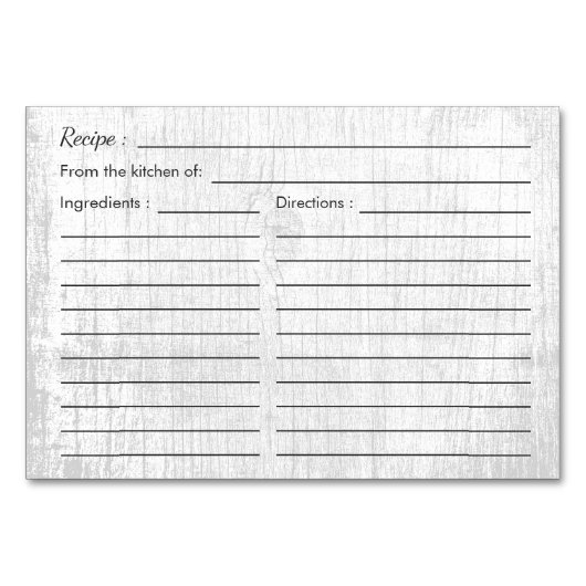 Recept Kaart | Rustieke succulente bloemen Elegant (Achterkant)