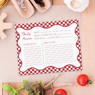 Recept Kaart "That's Amore" Rode Italië Vrijgezell