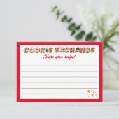 Recept Kaart voor Christmas Cookie Exchange Party (Staand voorkant)