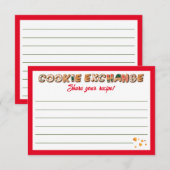 Recept Kaart voor Christmas Cookie Exchange Party (Voorkant / Achterkant)