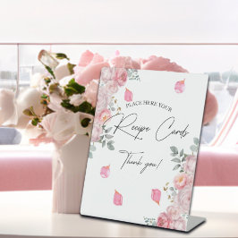 Recept Kaarten Blush Rozen Petals Vrijgezellenfees Reclamebord Met Voetstuk