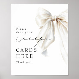 Recept Kaarten Elegant White Bow Vrijgezellenfeest Poster