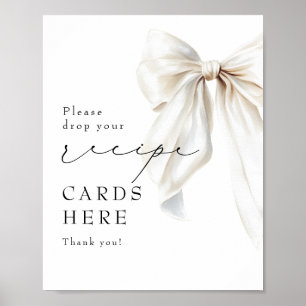 Recept Kaarten Elegant White Bow Vrijgezellenfeest Poster