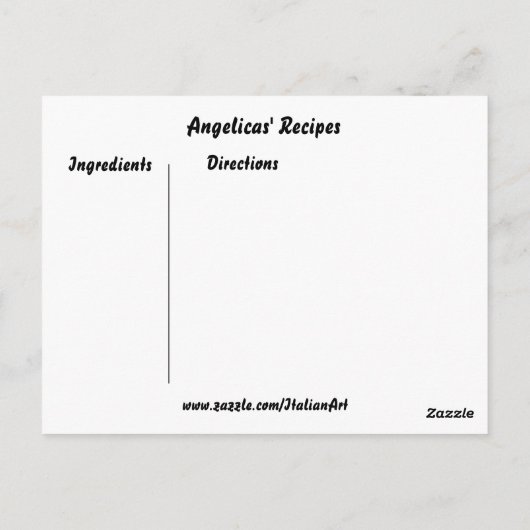 Recept Kaarten Italiaanse kunst (Achterkant)