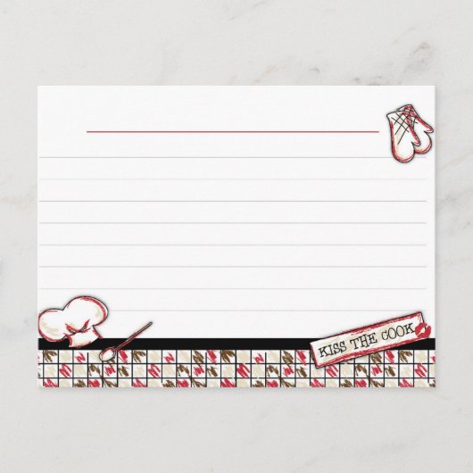 Recept Kaarten. Kus de kok Briefkaart (Voorkant)