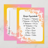 Recept Kaarten met equivalenten op Floral Pastel (Voorkant / Achterkant)