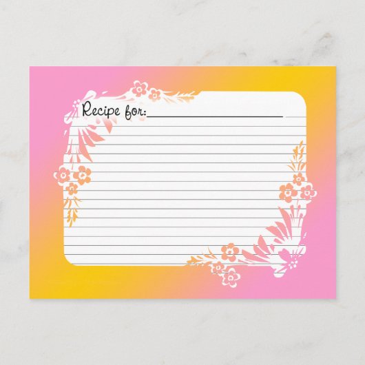 Recept Kaarten met equivalenten op Floral Pastel (Achterkant)
