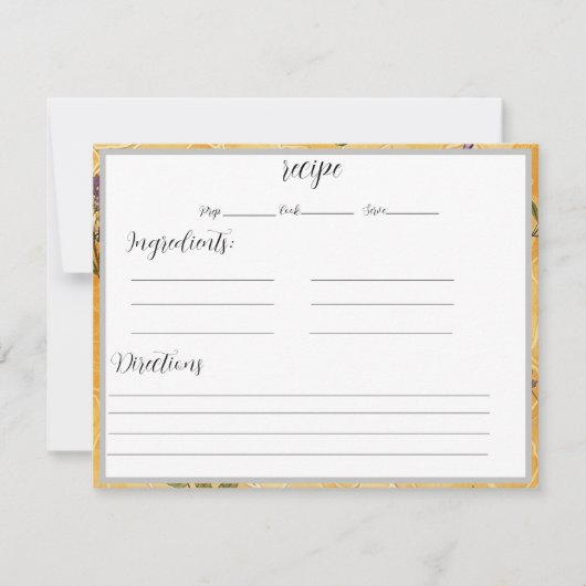 Recept Kaarten met honingraat achtergrond (Voorkant)