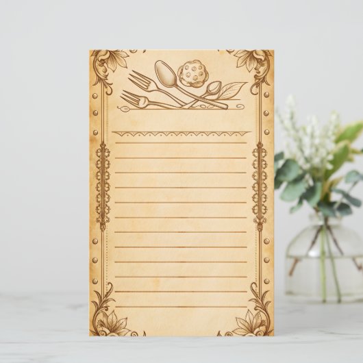 Recept Kaarten receptenmenu, lege lijst (Staand voorkant)