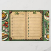 Recept Kaarten receptenmenu, lege lijst (Achterkant)