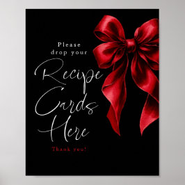 Recept Kaarten Red Bow Vrijgezellenfeest Sign Poster