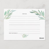 Recept Kaarten - Rustiek groen Vrijgezellenfeest R (Achterkant)