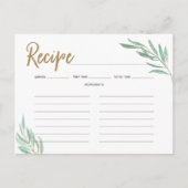 Recept Kaarten - Rustiek groen Vrijgezellenfeest R (Voorkant)