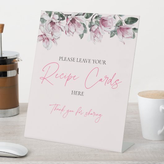 Recept Kaarten teken | Roze Bloemen Vrijgezellenfe Reclamebord Met Voetstuk (Insitu)