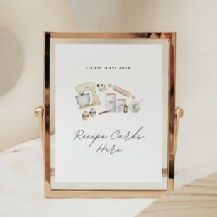 Recept Kaarten Teken Voorraad het Keuken Vrijgezel Poster