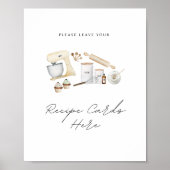 Recept Kaarten Teken Voorraad het Keuken Vrijgezel Poster (Voorkant)