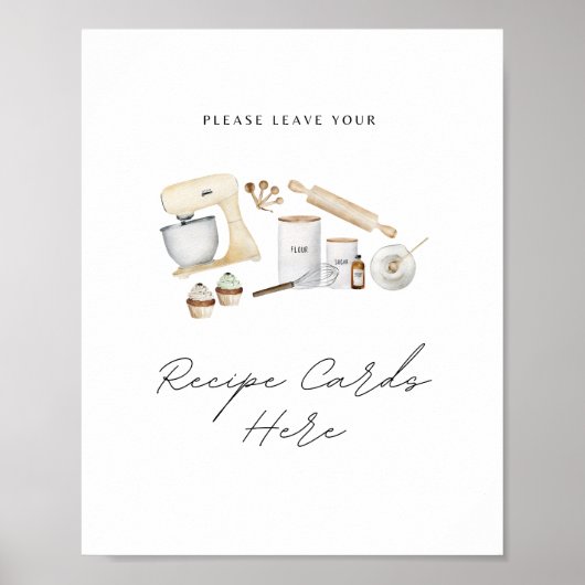 Recept Kaarten Teken Voorraad het Keuken Vrijgezel Poster (Voorkant)