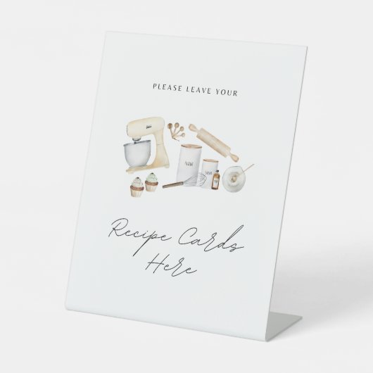 Recept Kaarten Teken Voorraad het Keuken Vrijgezel Reclamebord Met Voetstuk (Voorkant)