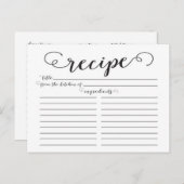 Recept Kaarten voor Modern Script Vrijgezellenfees (Voorkant / Achterkant)