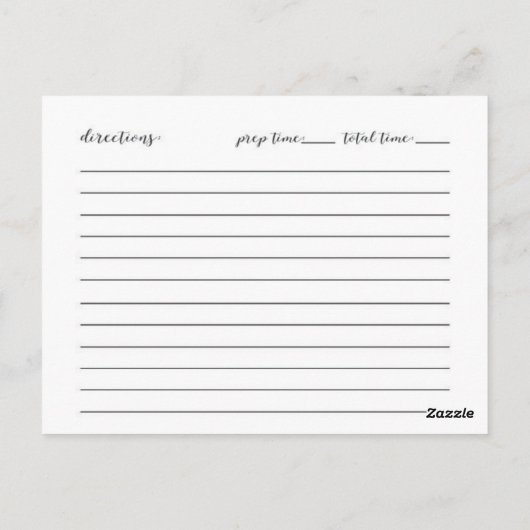 Recept Kaarten voor Modern Script Vrijgezellenfees (Achterkant)