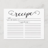 Recept Kaarten voor Modern Script Vrijgezellenfees (Voorkant)