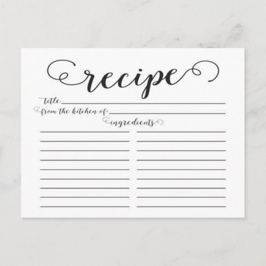 Recept Kaarten voor Modern Script Vrijgezellenfees (Voorkant)
