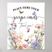 Recept Kaarten Wildflower Vlinders Vrijgezellenfee Poster (Voorkant)
